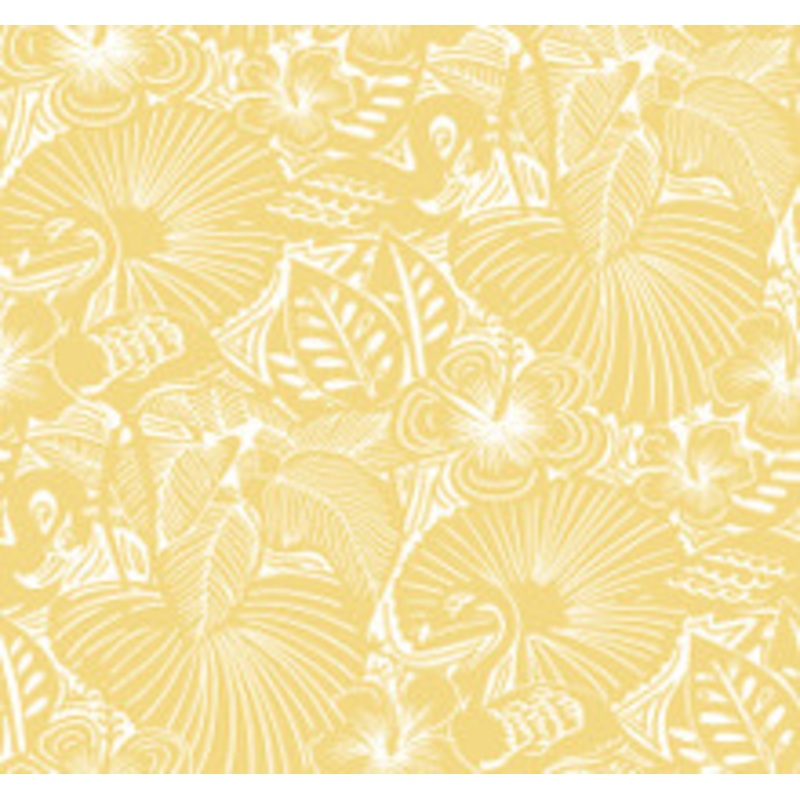 A-Street Prints Idalia Yellow Floral Flamingo Wallpaper