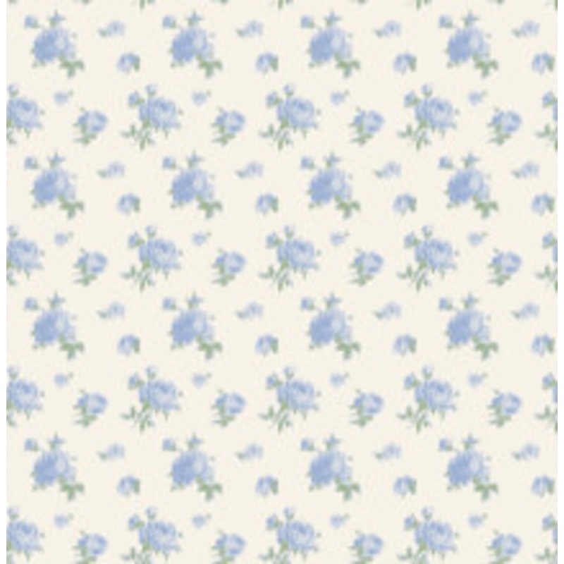 A-Street Prints Ikat Rose Blue Small Print Wallpaper