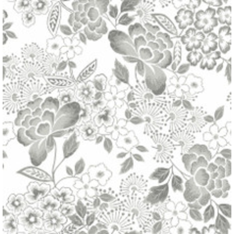 A-Street Prints Irina Grey Floral Blooms Wallpaper