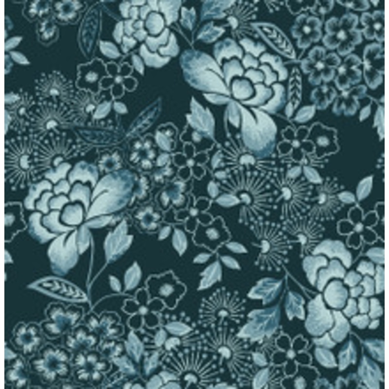 A-Street Prints Irina Navy Floral Blooms Wallpaper