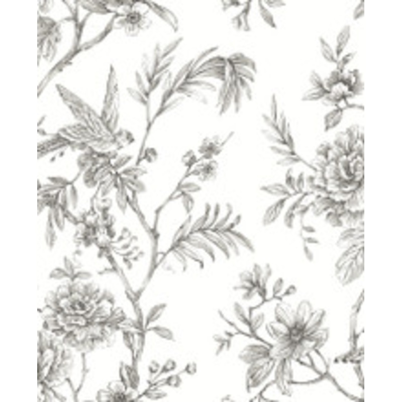 A-Street Prints Jessamine Grey Floral Trail Wallpaper
