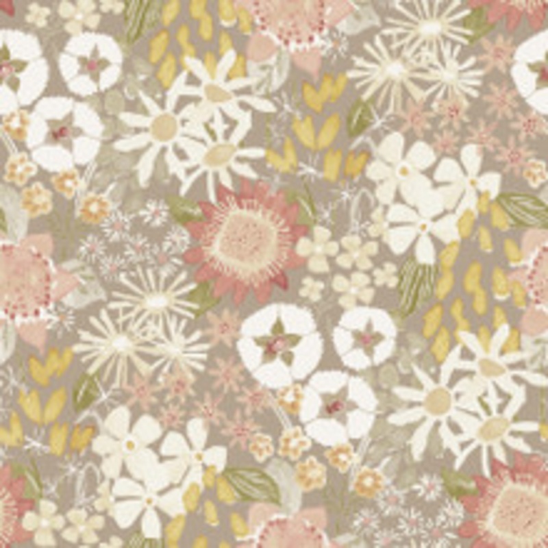 A-Street Prints Karina Neutral Wildflower Garden Wallpaper