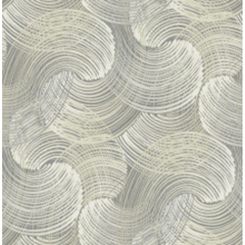A-Street Prints Karson Grey Swirling Geometric Wallpaper