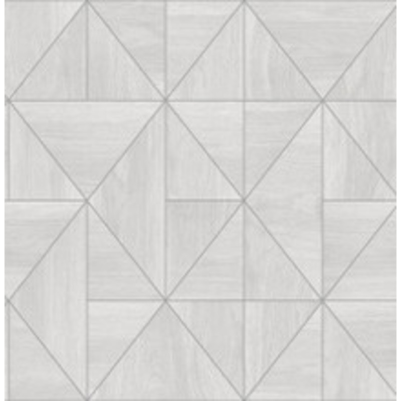 A-Street Prints Fabric Cheverny Light Grey Geometric Wood Wallpaper