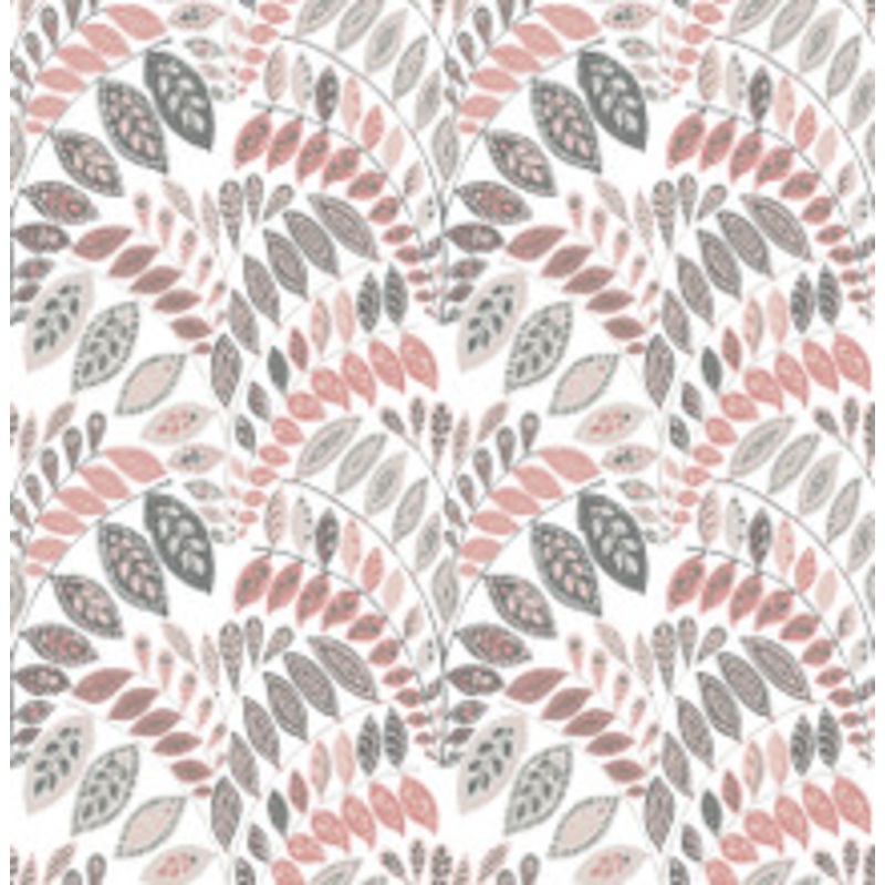 A-Street Prints Fiddlehead Pink Botanical Wallpaper
