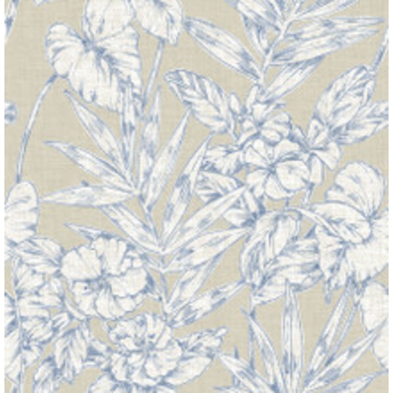 A-Street Prints Fiji Navy Floral Wallpaper