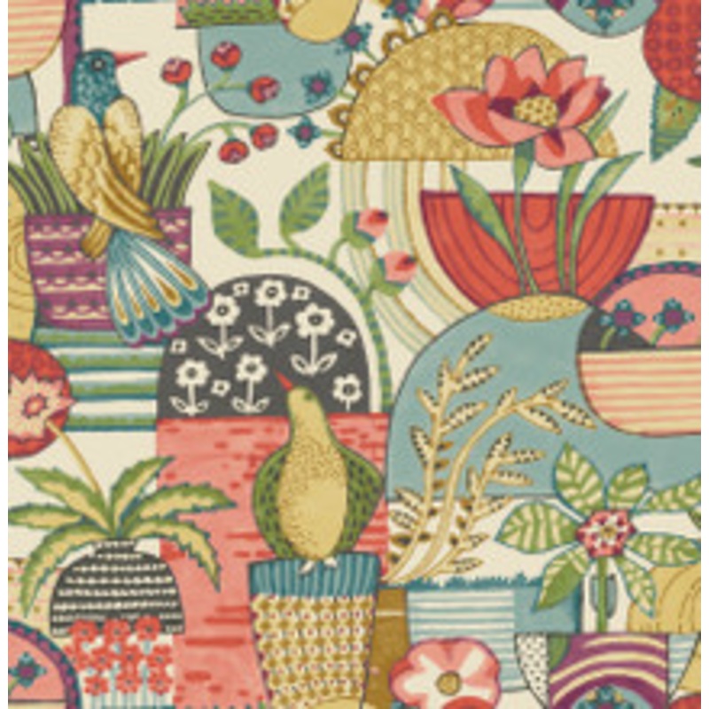 A-Street Prints Fika Plum Blissful Birds & Blooms Wallpaper