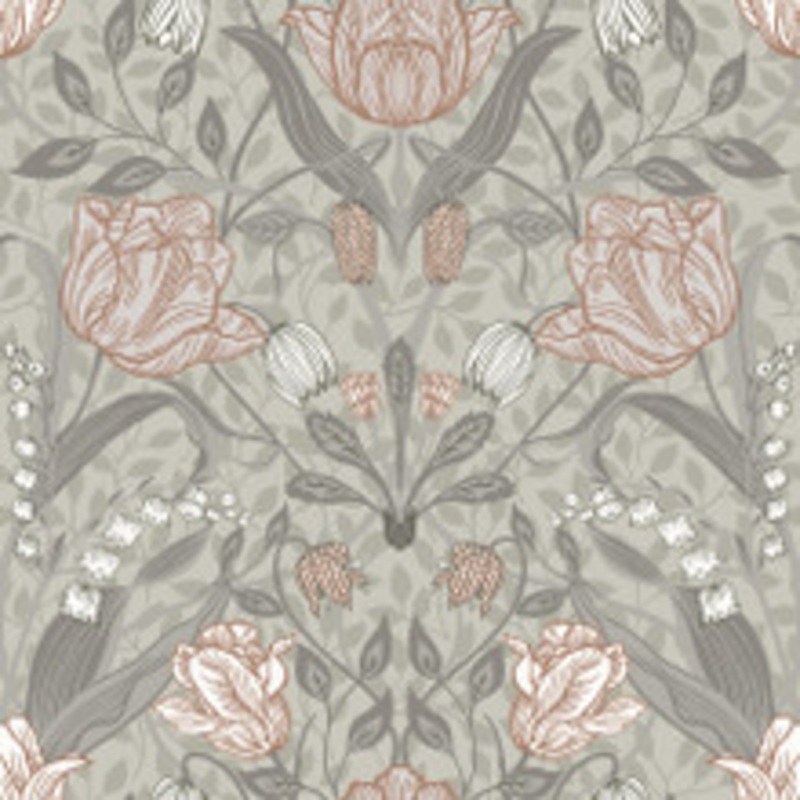 A-Street Prints Filippa Grey Tulip Wallpaper