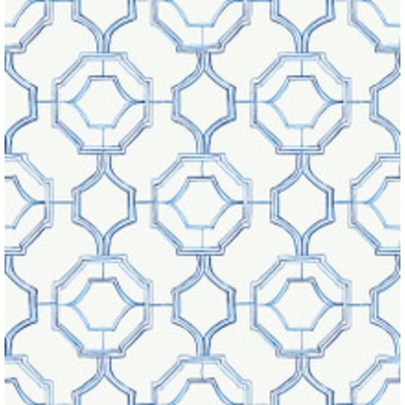 A-Street Prints Gallina Blue Trellis Wallpaper