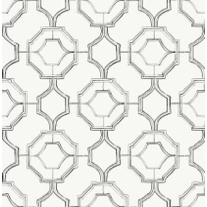 A-Street Prints Gallina Charcoal Trellis Wallpaper