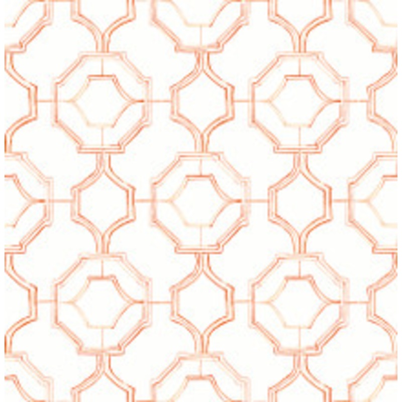 A-Street Prints Gallina Orange Trellis Wallpaper