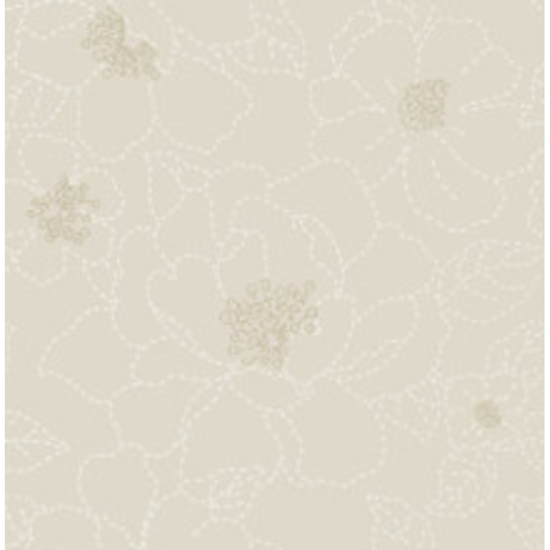 A-Street Prints Gardena Light Grey Embroidered Floral Wallpaper