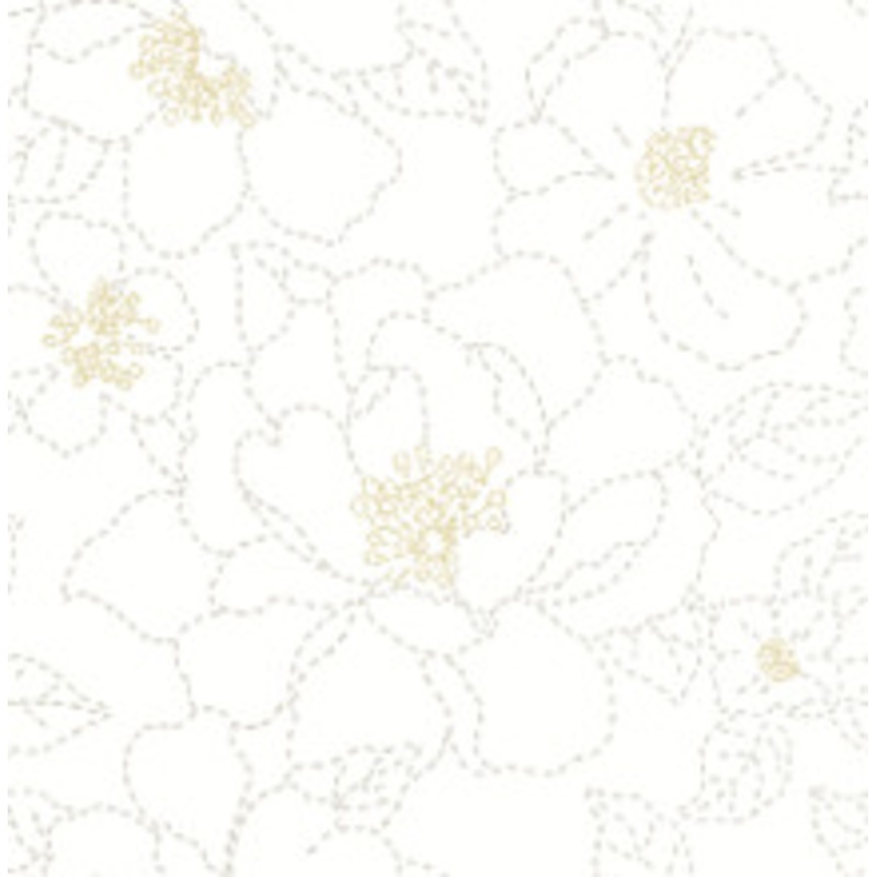 A-Street Prints Gardena White Embroidered Floral Wallpaper