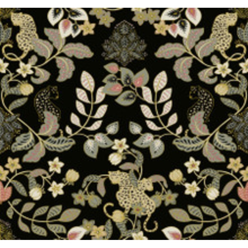 A-Street Prints Getty Black Jungle Damask Wallpaper