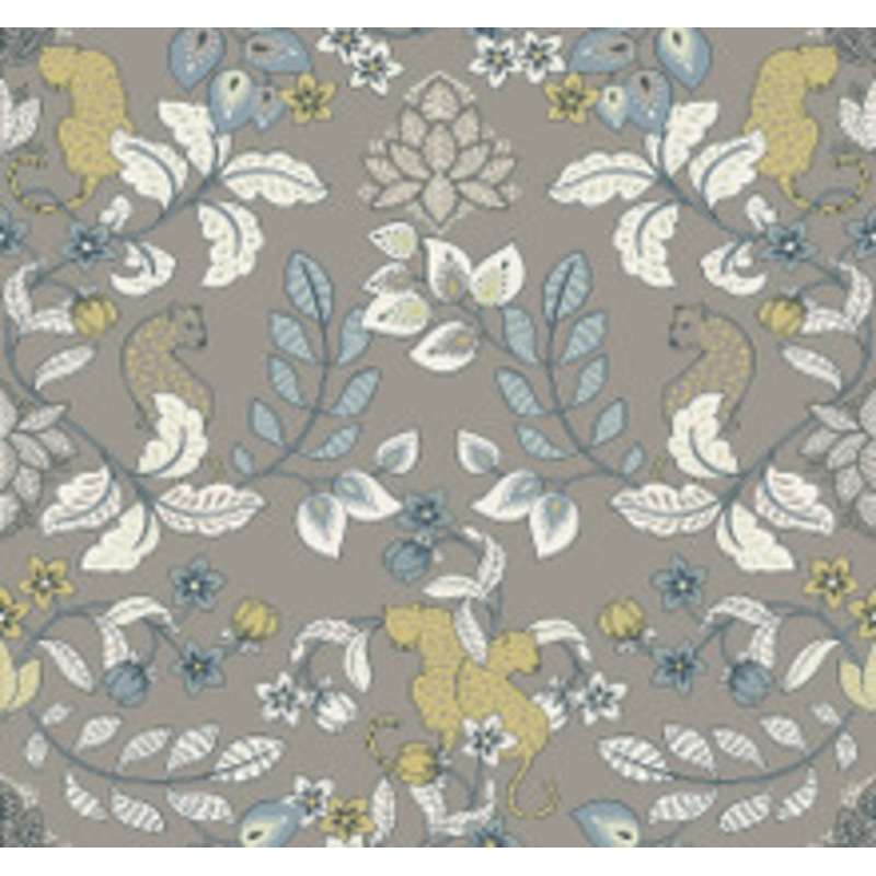 A-Street Prints Getty Grey Jungle Damask Wallpaper
