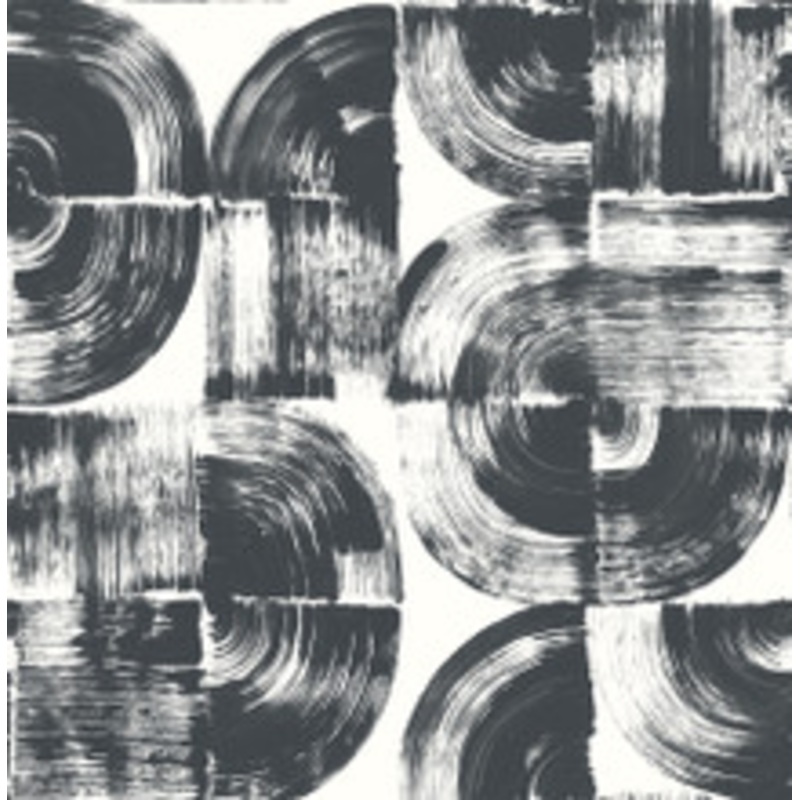 A-Street Prints Giulietta Black Painterly Geometric Wallpaper