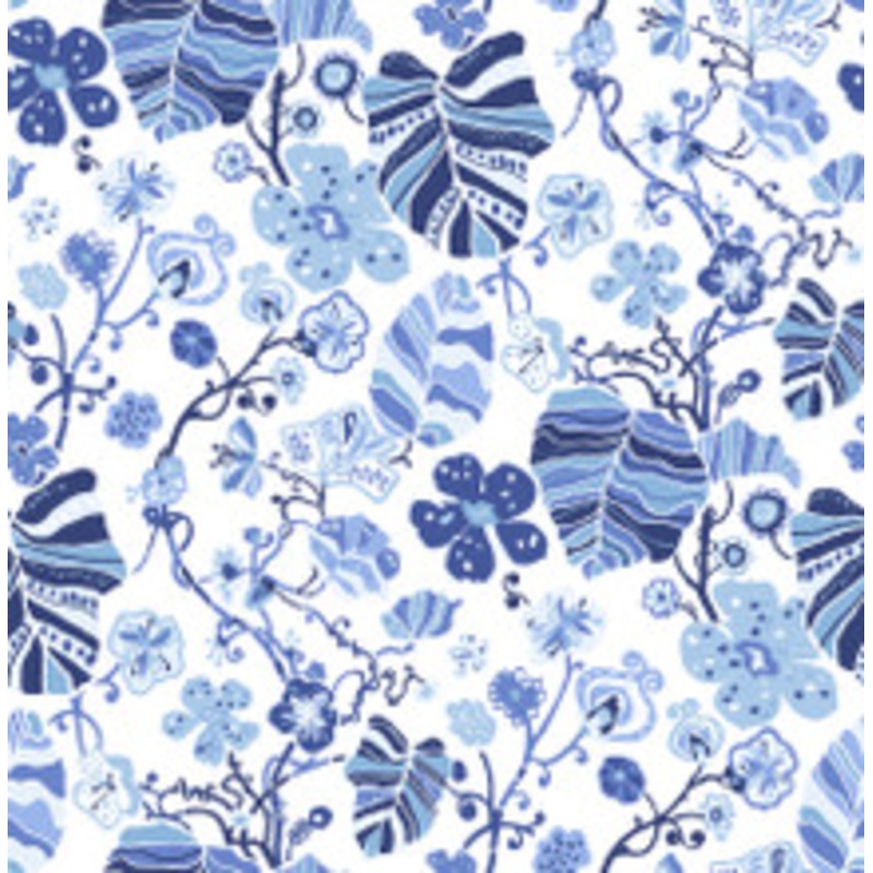 A-Street Prints Gwyneth Indigo Floral Wallpaper