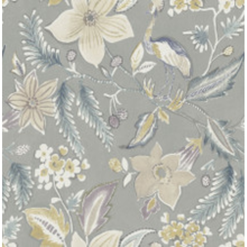 A-Street Prints Crestwood Grey Crowned Crane Wallpaper