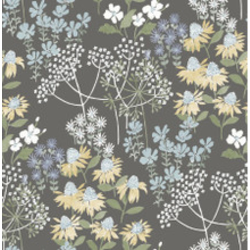 A-Street Prints Cultivate Grey Springtime Blooms Wallpaper