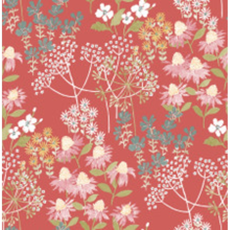 A-Street Prints Cultivate Red Springtime Blooms Wallpaper