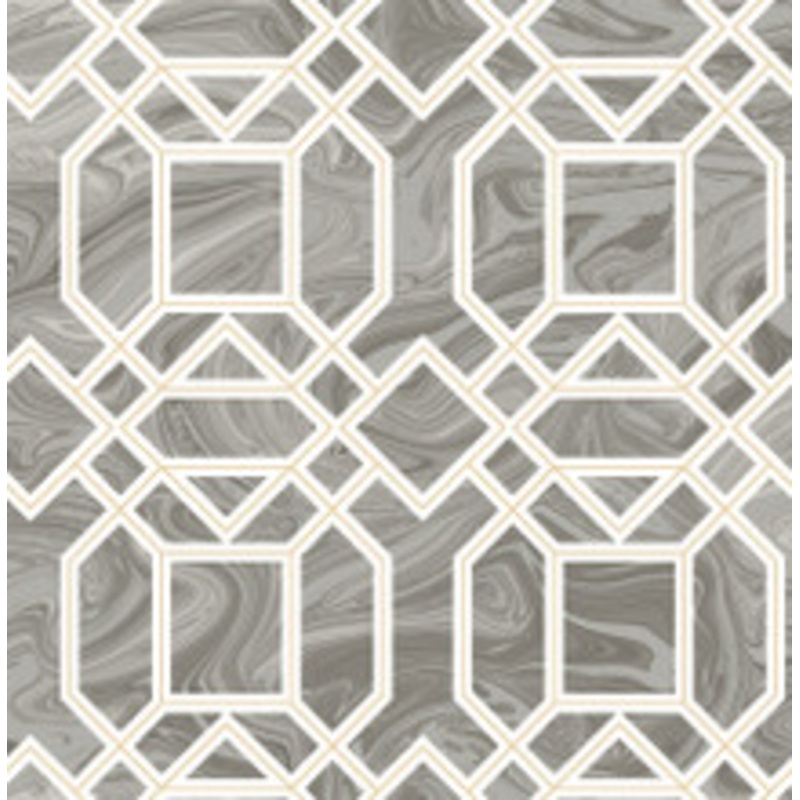 A-Street Prints Daphne Grey Trellis Wallpaper