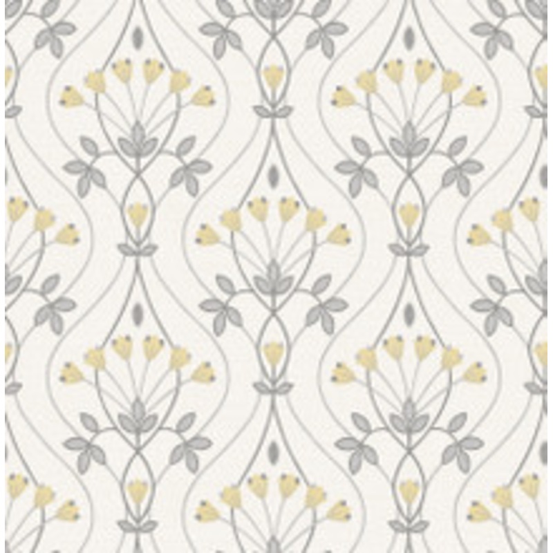 A-Street Prints Dard Grey Tulip Ogee Wallpaper