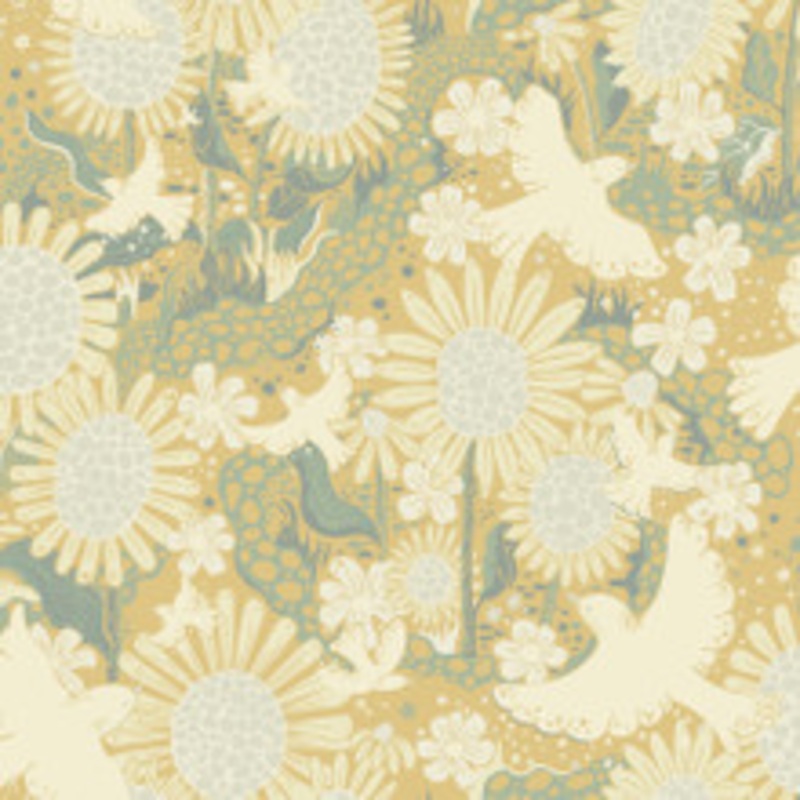 A-Street Prints Drmma Butter Songbirds and Sunflowers Wallpaper