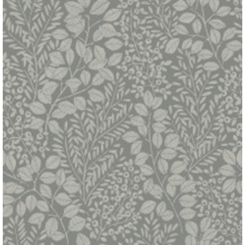 A-Street Prints Elin Charcoal Berry Botanical Wallpaper