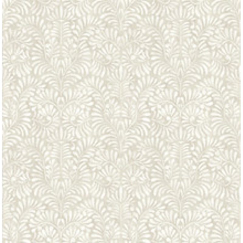 A-Street Prints Elma Taupe Fiddlehead Wallpaper