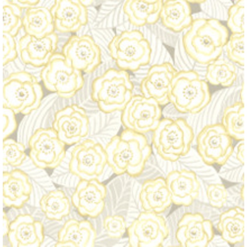 A-Street Prints Emery Light Yellow Floral Wallpaper