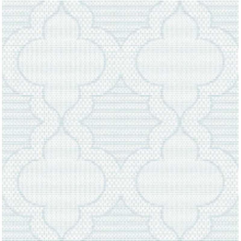 A-Street Prints Ernest Blue Quilted Quatrefoil Wallpaper