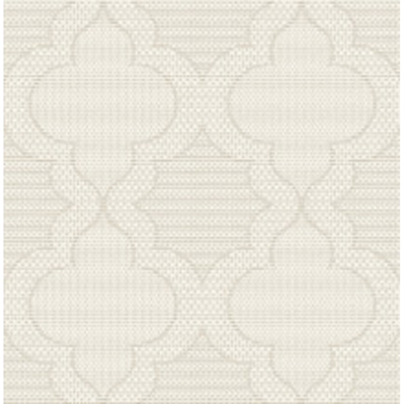 A-Street Prints Ernest Taupe Quilted Quatrefoil Wallpaper