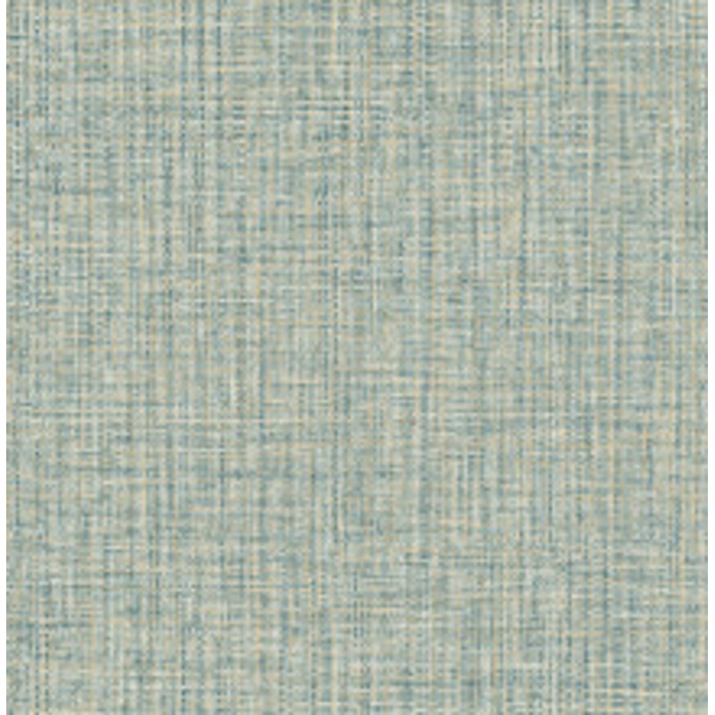 A-Street Prints Fabric Rattan Teal Woven Wallpaper