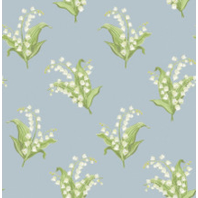 A-Street Prints Farmington Blue Heather Lily of the Valley Wallpaper