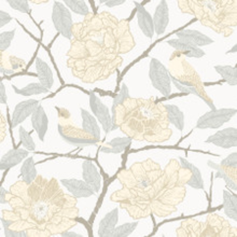 A-Street Prints Bernadina Light Yellow Rosebush Wallpaper