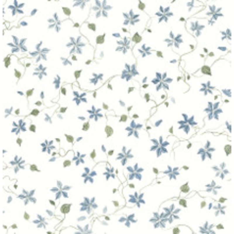 A-Street Prints Betsy Blue Heather Floral Trail Wallpaper