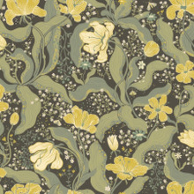A-Street Prints Bodri Green Tulip Garden Wallpaper