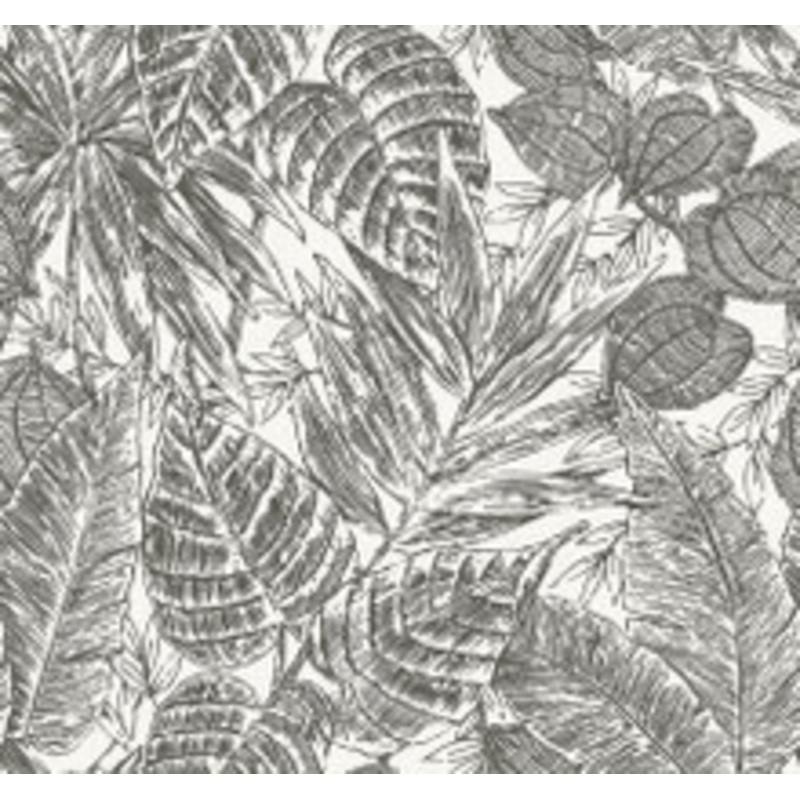 A-Street Prints Brentwood Black Palm Leaves Wallpaper