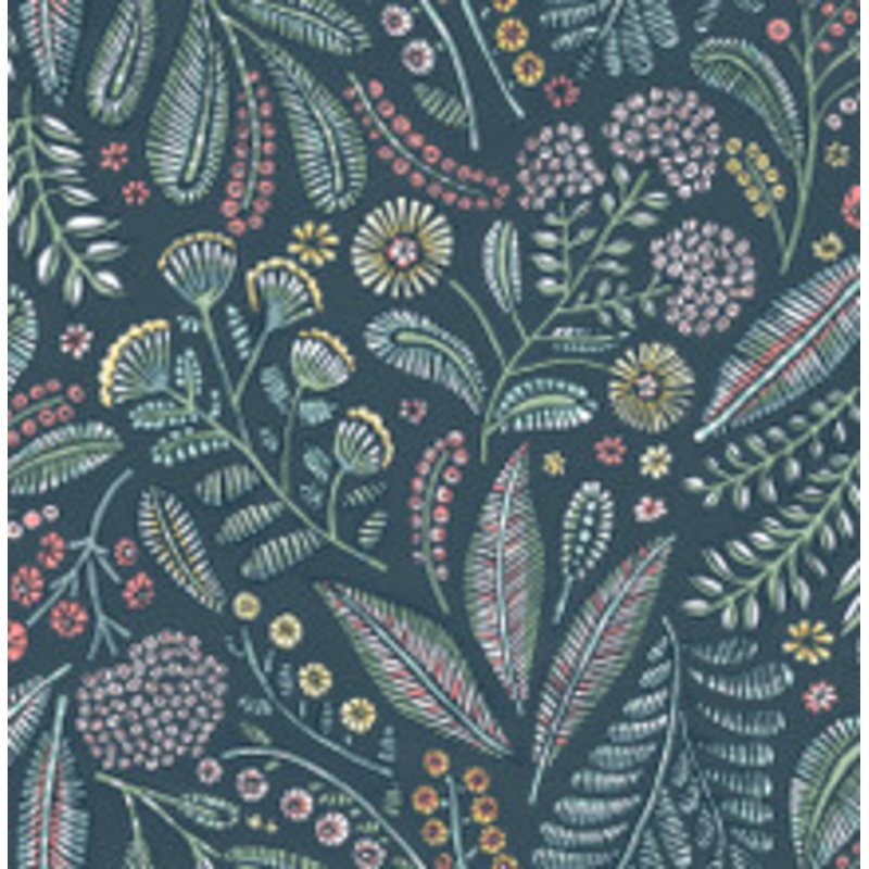 A-Street Prints Briar Teal Floral Wallpaper