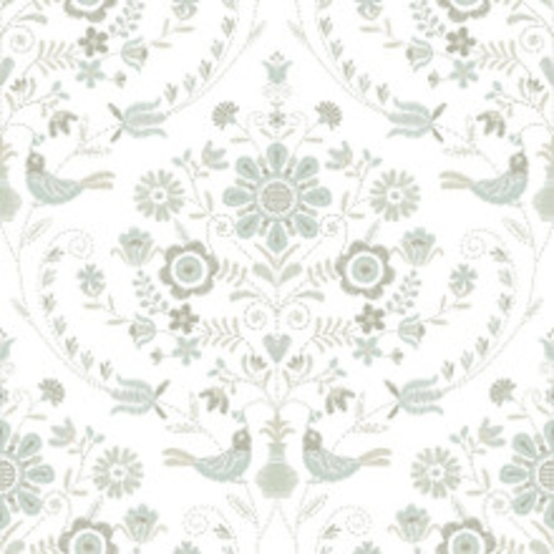 A-Street Prints Britt Neutral Embroidered Damask Wallpaper