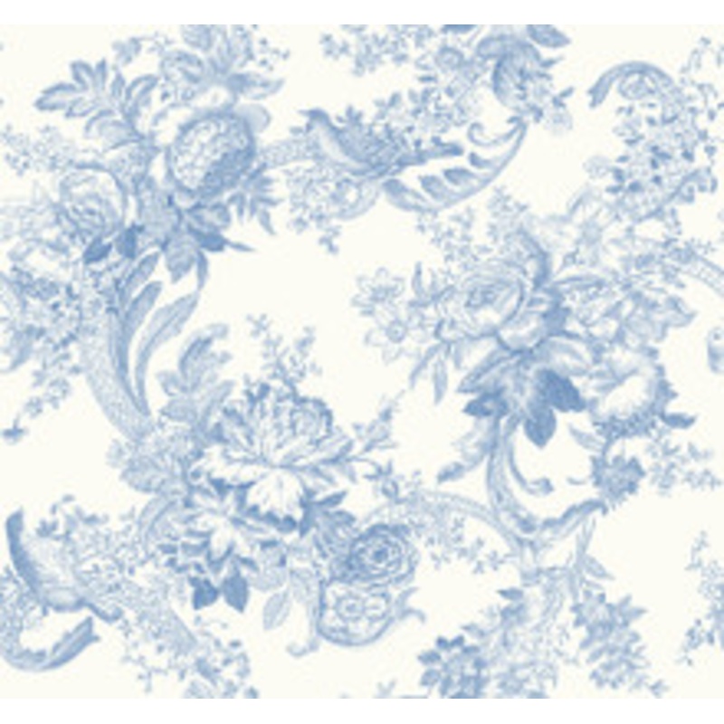 A-Street Prints Carmel Light Blue Baroque Florals Wallpaper