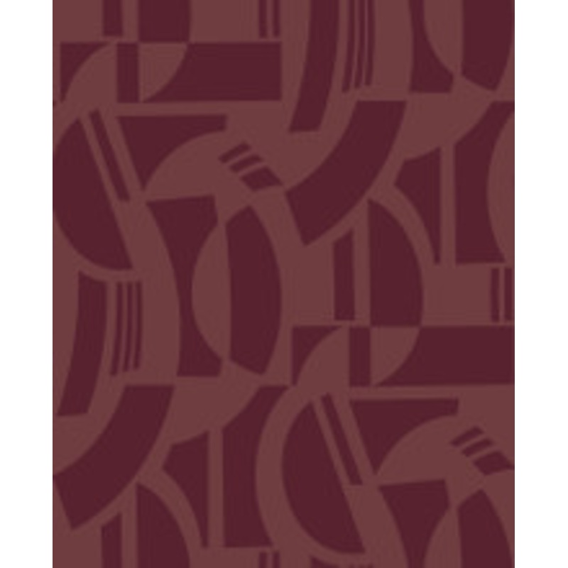 A-Street Prints Carter Burgundy Geometric Flock Wallpaper
