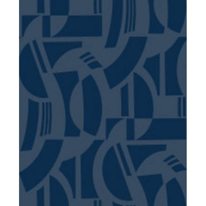 A-Street Prints Carter Indigo Geometric Flock Wallpaper