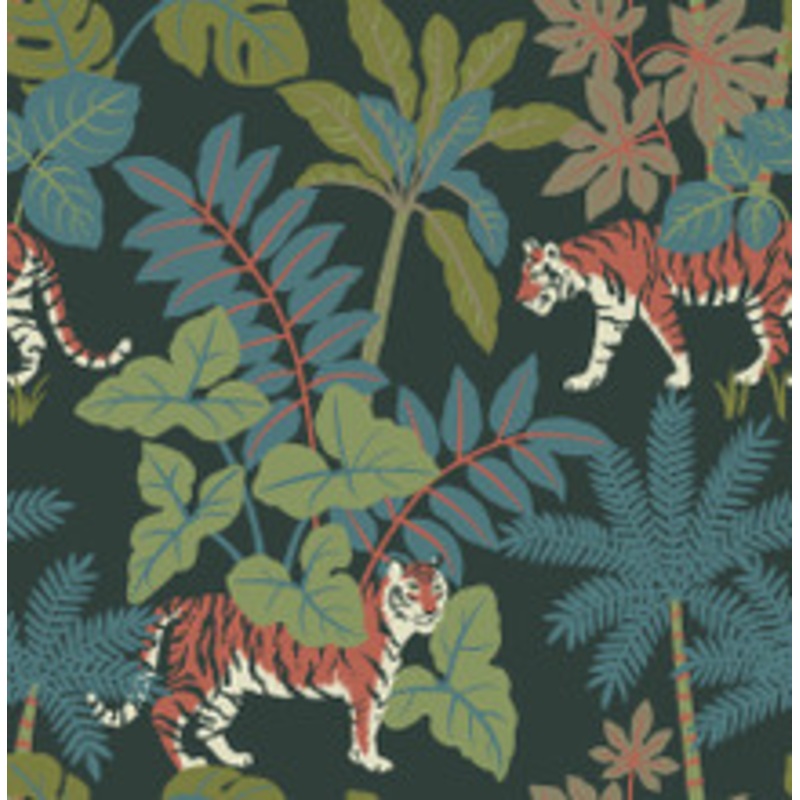 A-Street Prints Caspian Evergreen Jungle Prowl Wallpaper