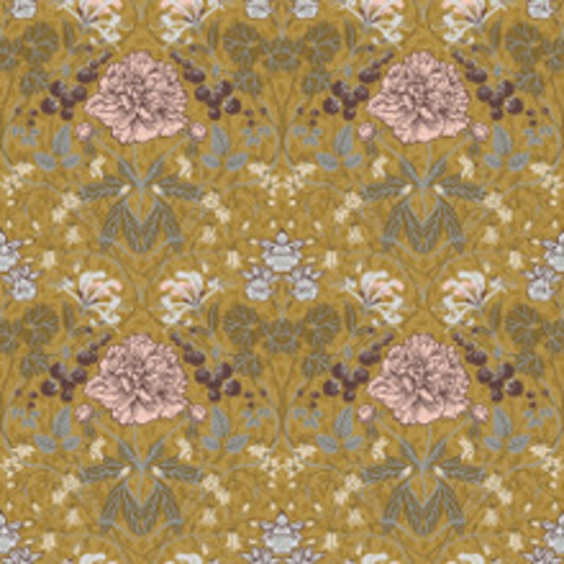 A-Street Prints Celestine Mustard Floral Wallpaper