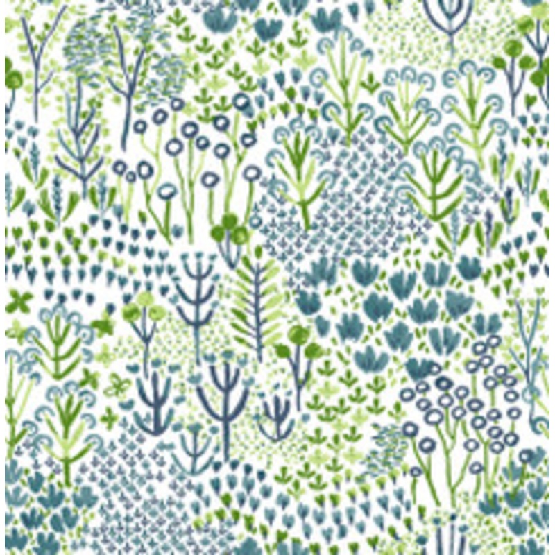 A-Street Prints Chilton Teal Wildflowers Wallpaper