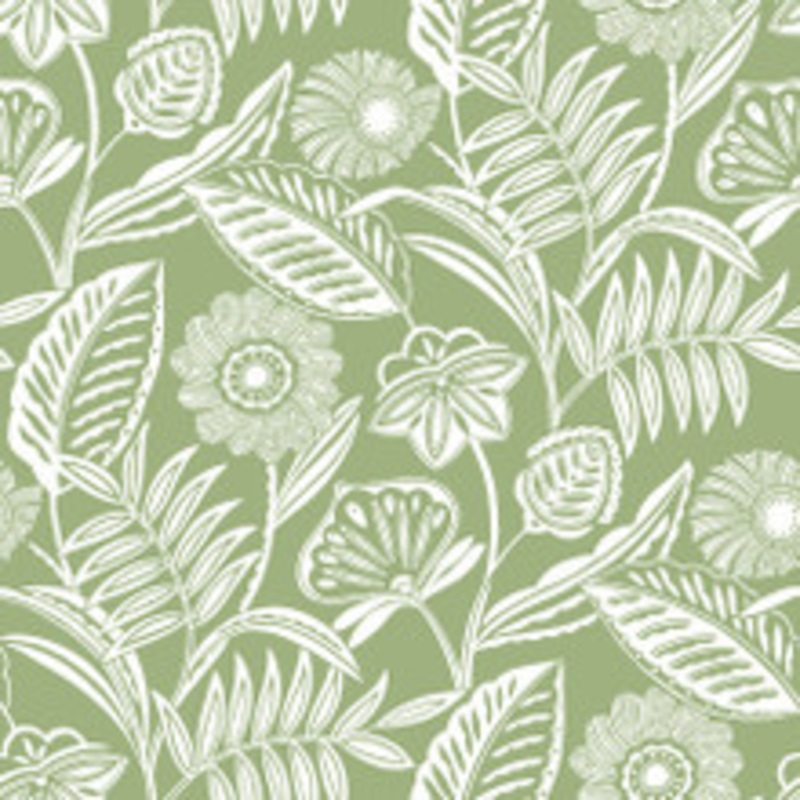 A-Street Prints Alma Green Tropical Floral Wallpaper