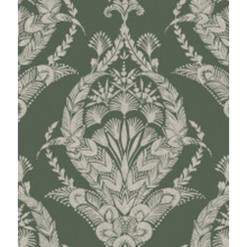 A-Street Prints Arlie Evergreen Botanical Damask Wallpaper