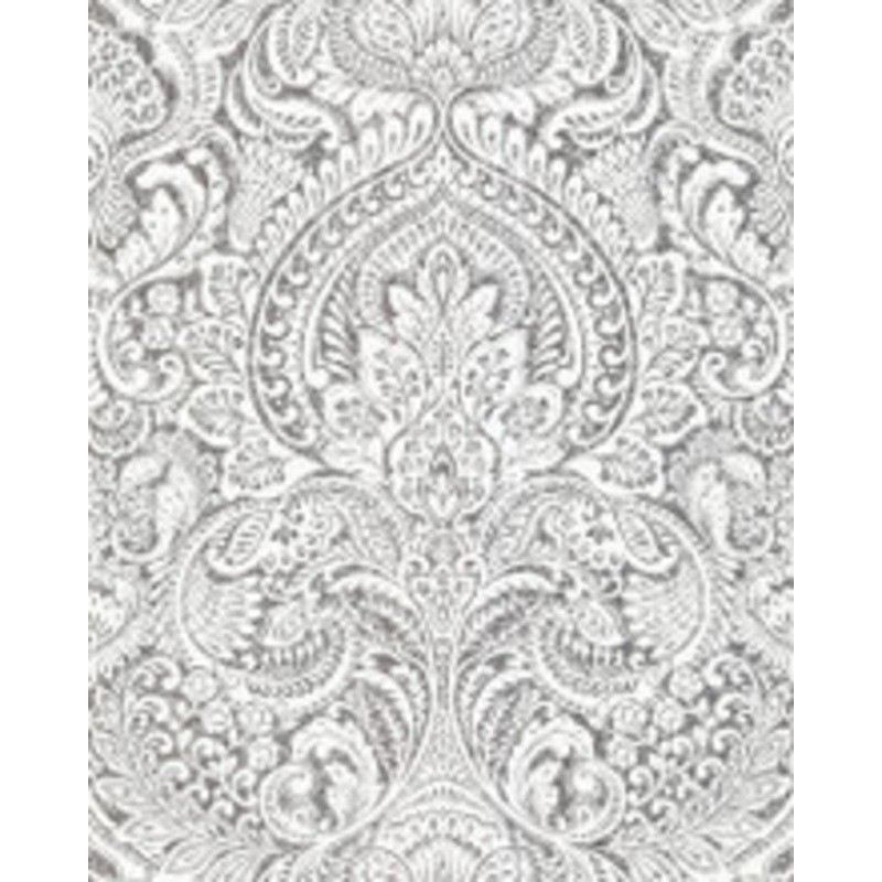 A-Street Prints Artemis Platinum Damask Wallpaper