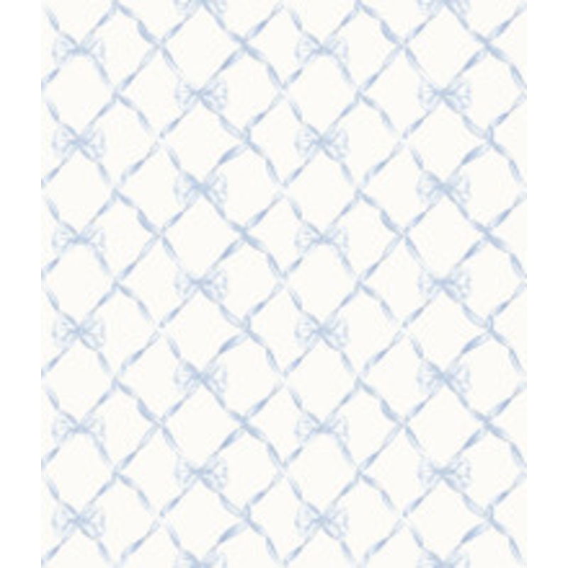 A-Street Prints Baby Bow Blue Bella Ribbon Ribbon Trellis Wallpaper